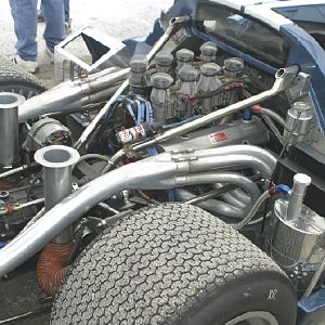 Lola T70 Mk IIIB engine compartment
