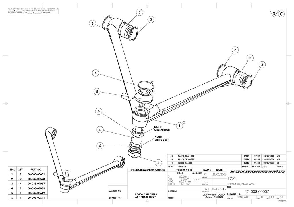 SPF Left Front LCA Drawing