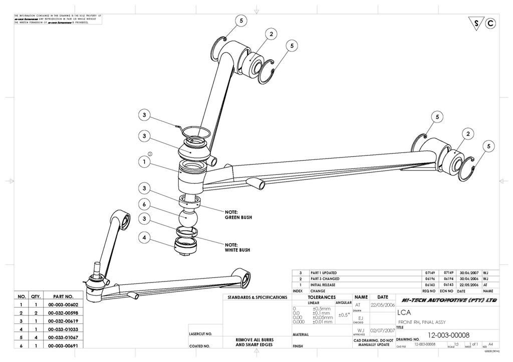 SPF Right Front LCA Drawing